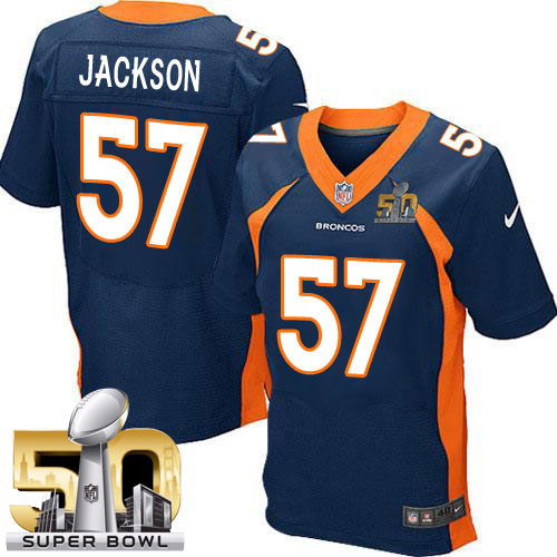 Men's Elite Tom Jackson Super Bowl L Nike Jersey Navy Blue Alternate - #57 NFL Denver Broncos